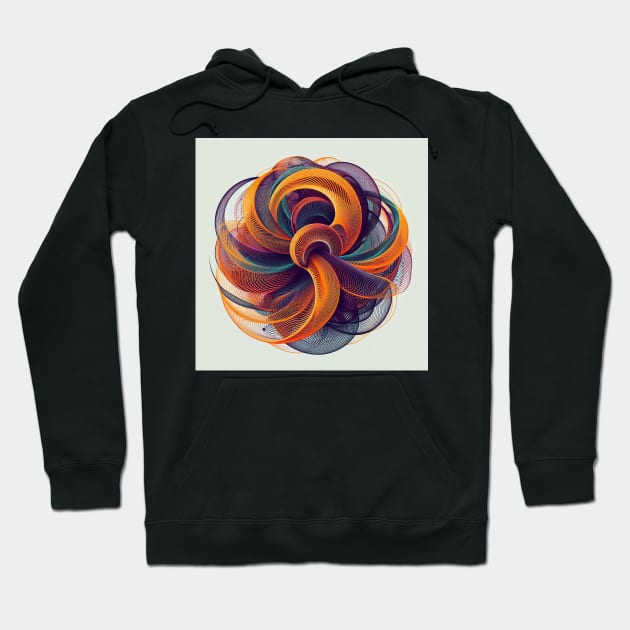 Psychedelic looking abstract illustration of geometric swirls Hoodie by WelshDesigns